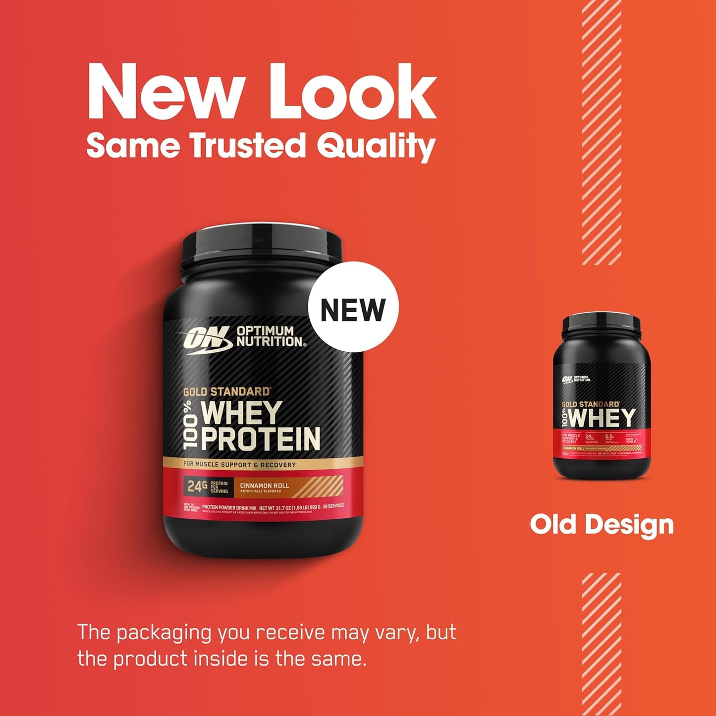 Optimum Nutrition Gold Standard Whey Protein, Cinnamon Roll, 2LB