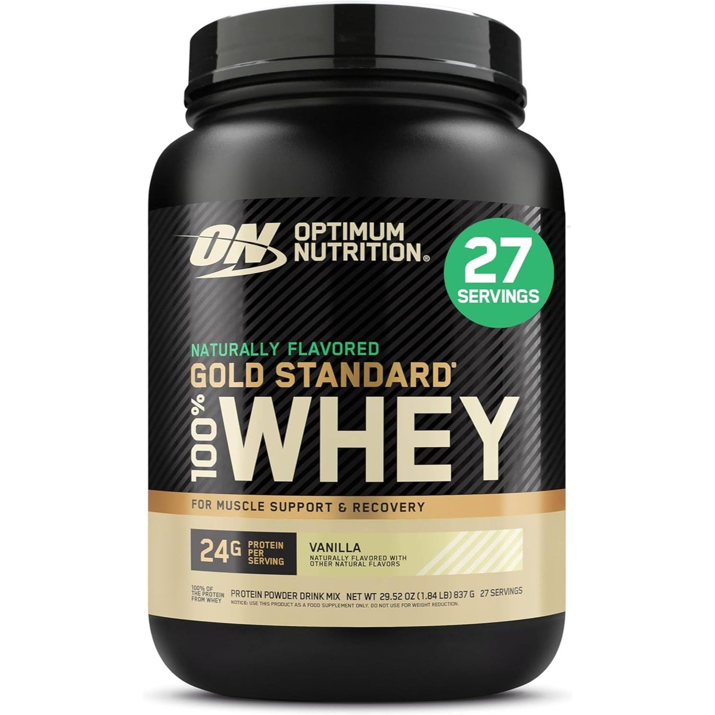 2 Pound, Optimum Nutrition Gold Standard 100% Whey Protein Powder