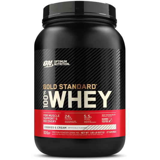 Optimum Nutrition Gold Standard Whey Protein, Cookies & Cream, 2LB